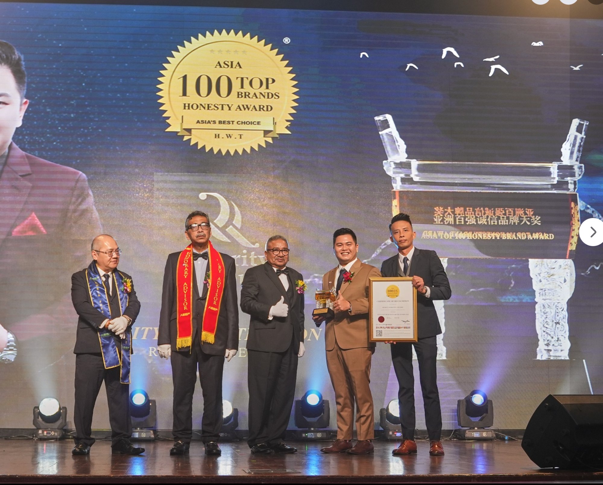 Asia Top 100 Honesty Brand Award